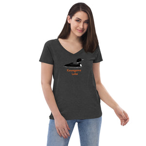 Kawagama Loon Women’s recycled v-neck t-shirt