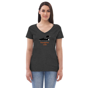 Kawagama Loon Women’s recycled v-neck t-shirt