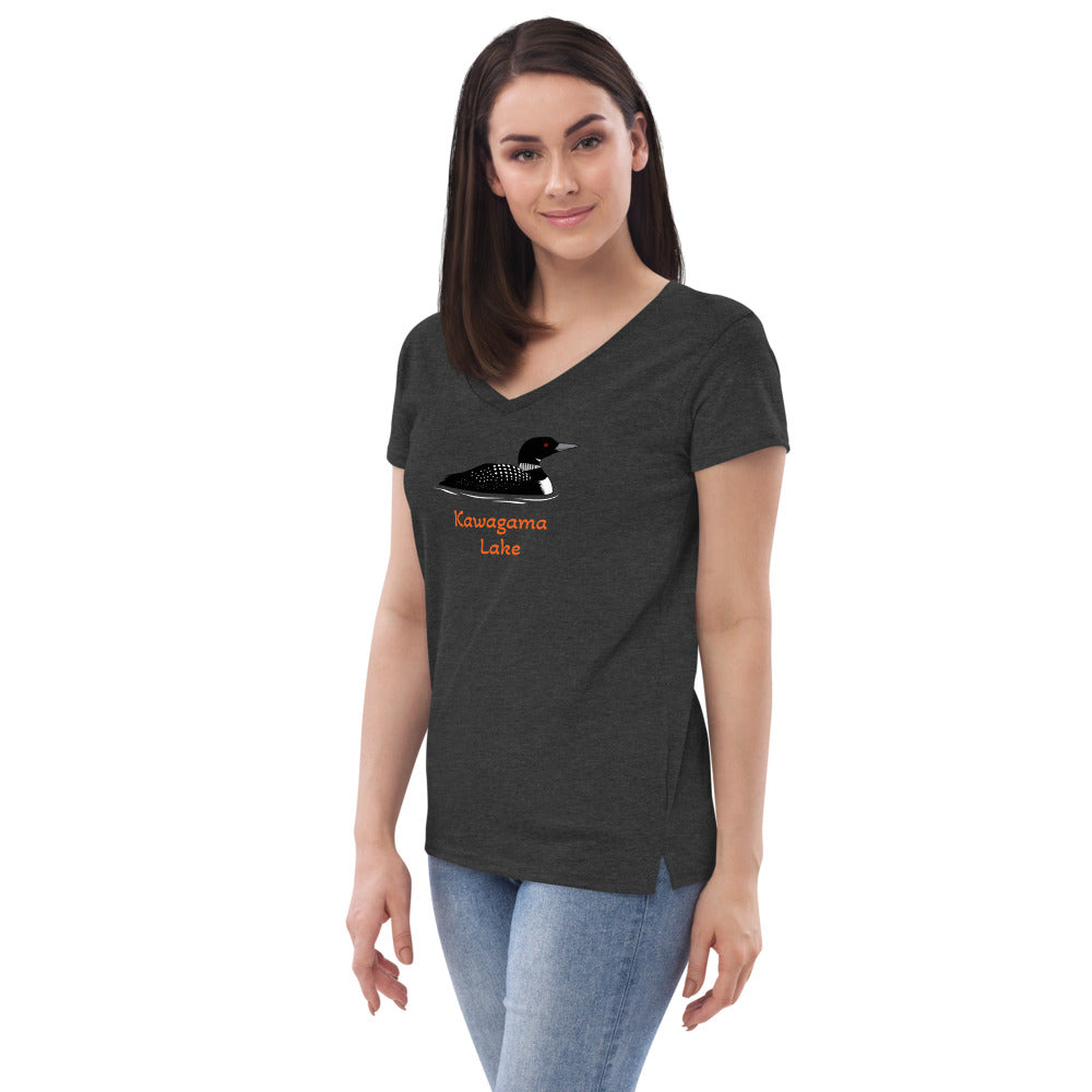 Kawagama Loon Women’s recycled v-neck t-shirt