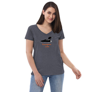 Kawagama Loon Women’s recycled v-neck t-shirt