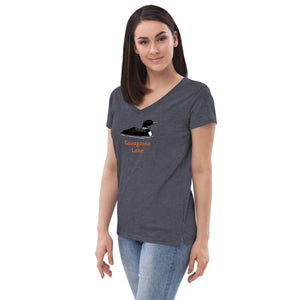 Kawagama Loon Women’s recycled v-neck t-shirt