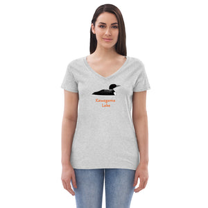 Kawagama Loon Women’s recycled v-neck t-shirt